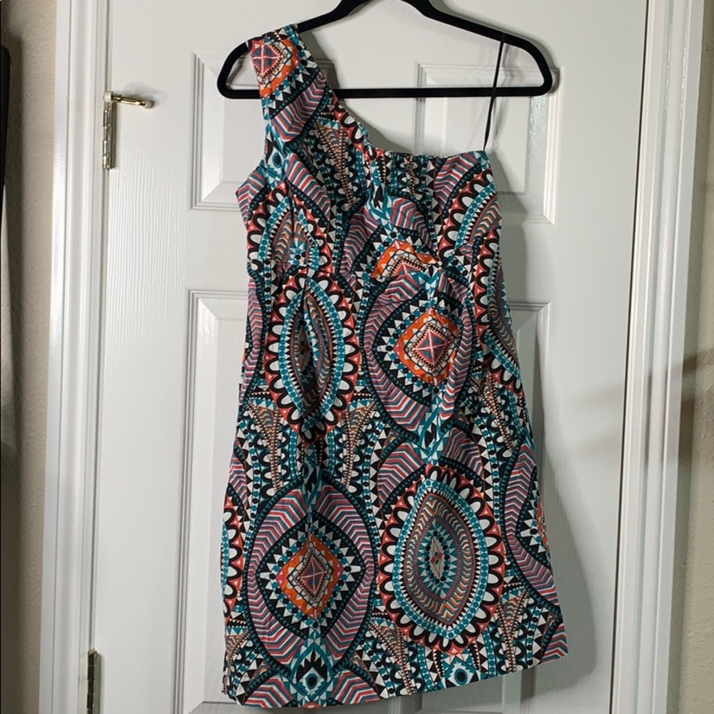 Mercatto One Shoulder Mosaic Mini Dress